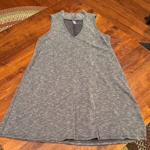 Gray Sleeveless keyhole neck aline mini Women's Dress